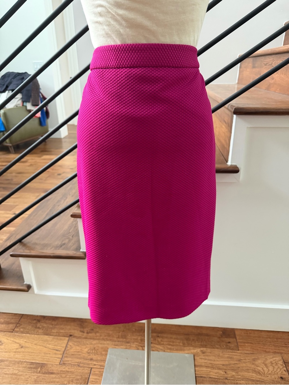 The Limited Fuchsia Textured Pencil Skirt